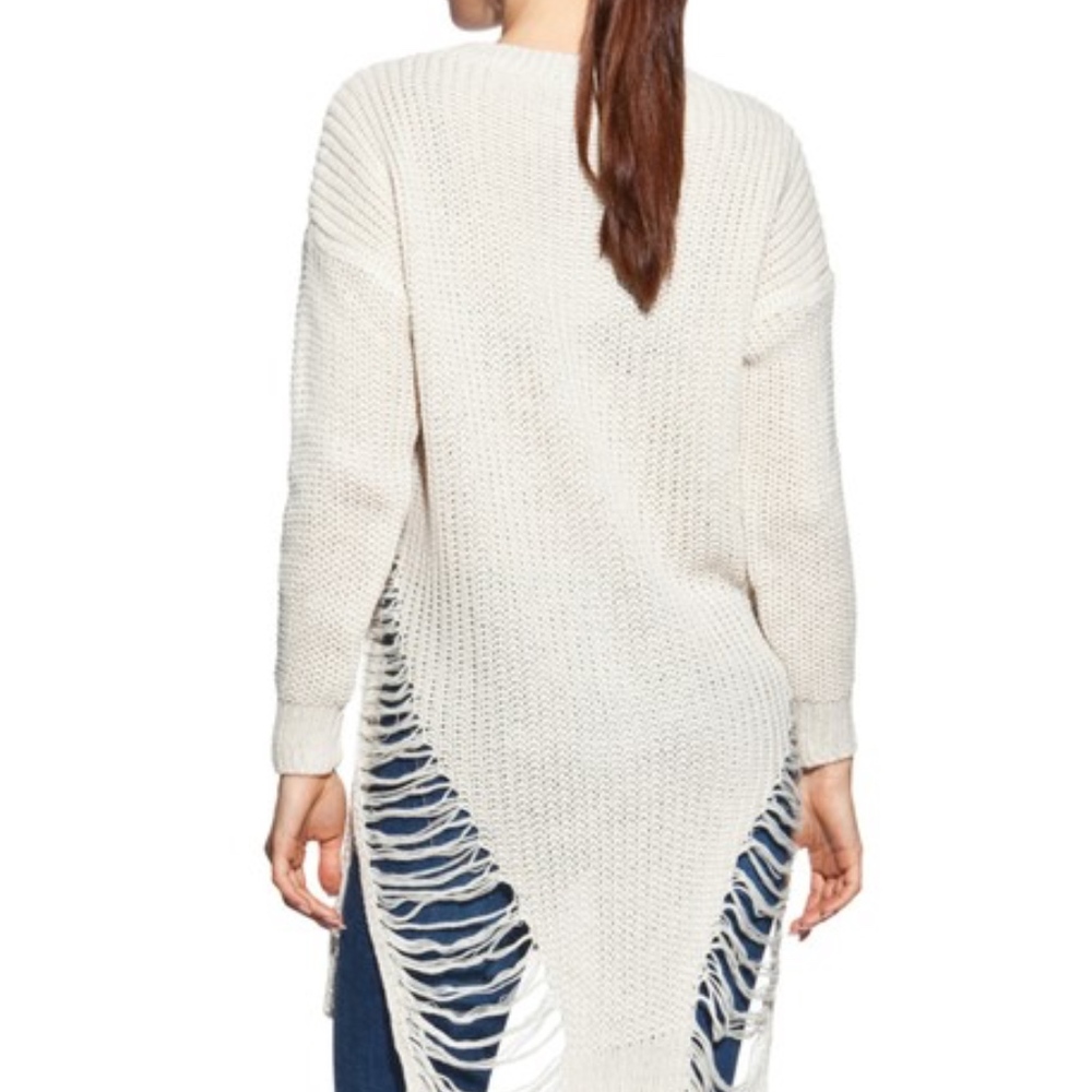 NWT Cosmo Long Crew Knit Beige Sweater